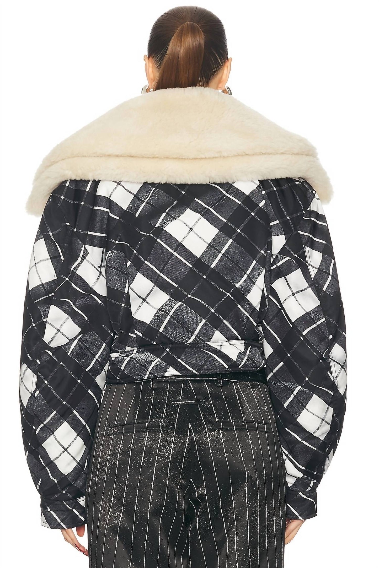 Jean Paul Gaultier - Distorted Tartan Aviator Coat