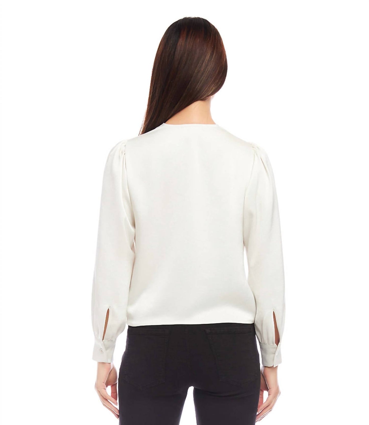 Karen Kane - Drape Front Satin Top
