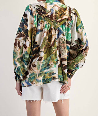 Ee:Some - Maven Patterned Button Down Blouse