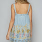 Pol - Embroidered Denim Dress