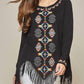Andree By Unit - Geo Embroidered Fringe Top