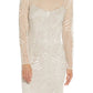 Adrianna Papell - Long Sleeve Embellished Mesh Dress