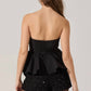 Astr - Melia Strapless Pleated Peplum Top
