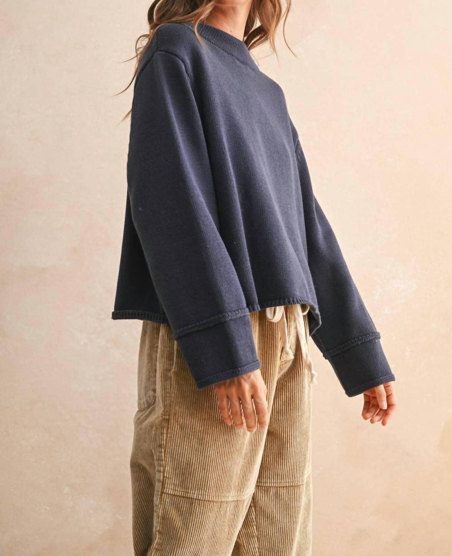 Miou Muse - Slight Oversized Sweater Top