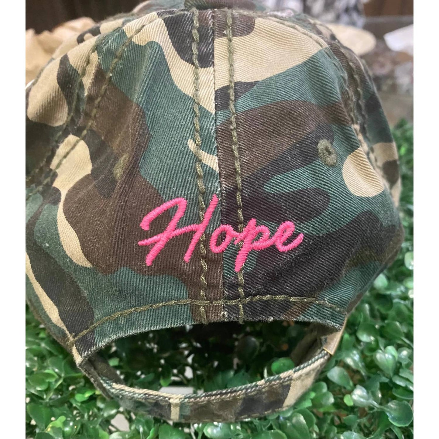 Kbethos - Women's Distressed Ribbon Hope Baseball Cap