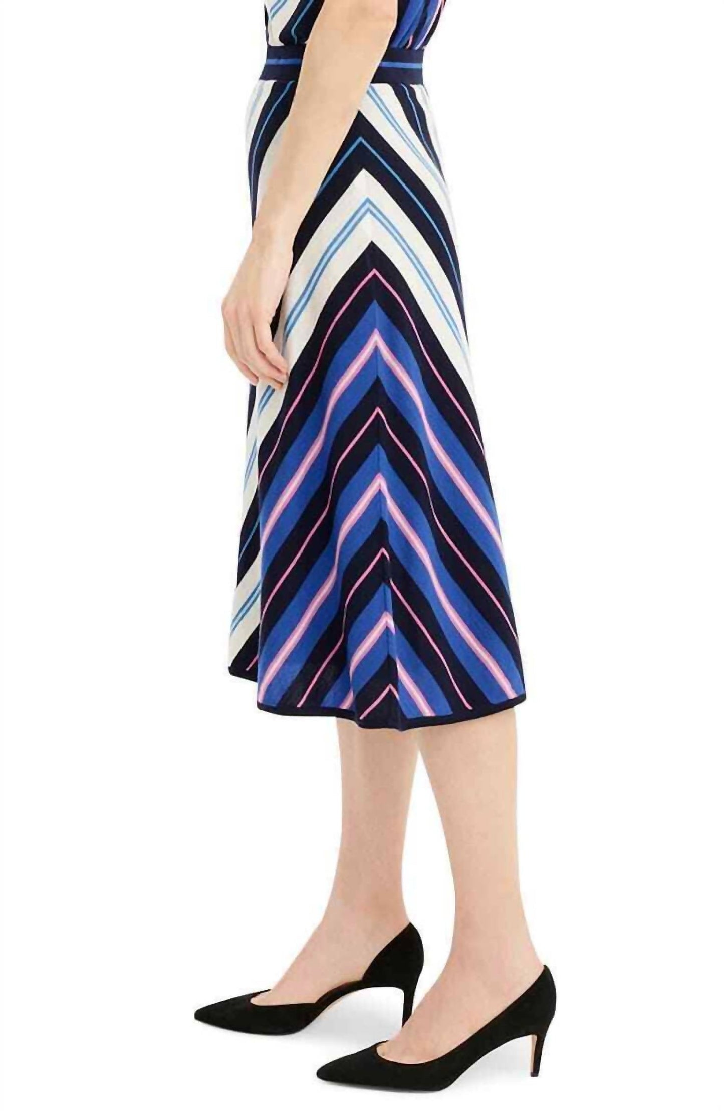 J.Crew - Diagonal Stripe Merino Wool Midi A Line Skirt