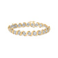 10K Yellow Gold 4.00 Cttw Round-Cut Diamond Floral Link 7.5" Bracelet (H-I Color, I2-I3 Clarity)