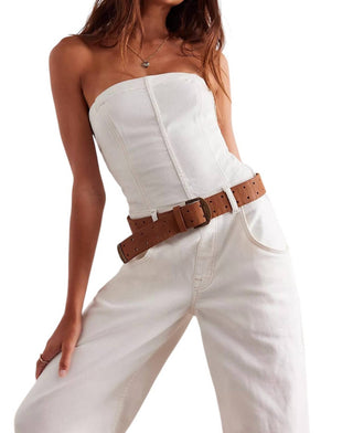 Free People - Macacão Je Suis Pret Barrel Leg