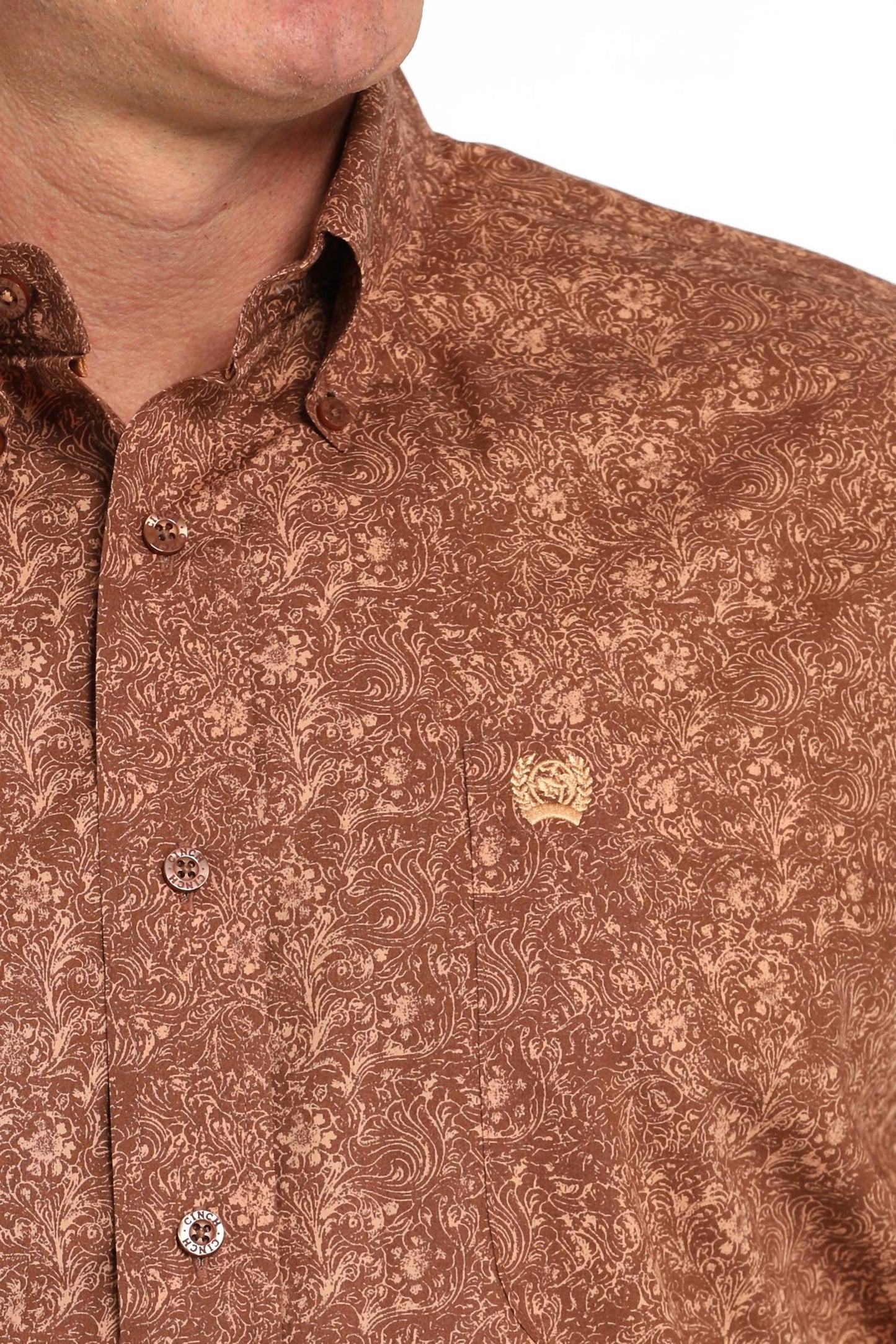 Cinch - Men's Rust Paisley Long Sleeve Shirt