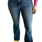 Risen - High Rise Raw Cut Flare Jeans