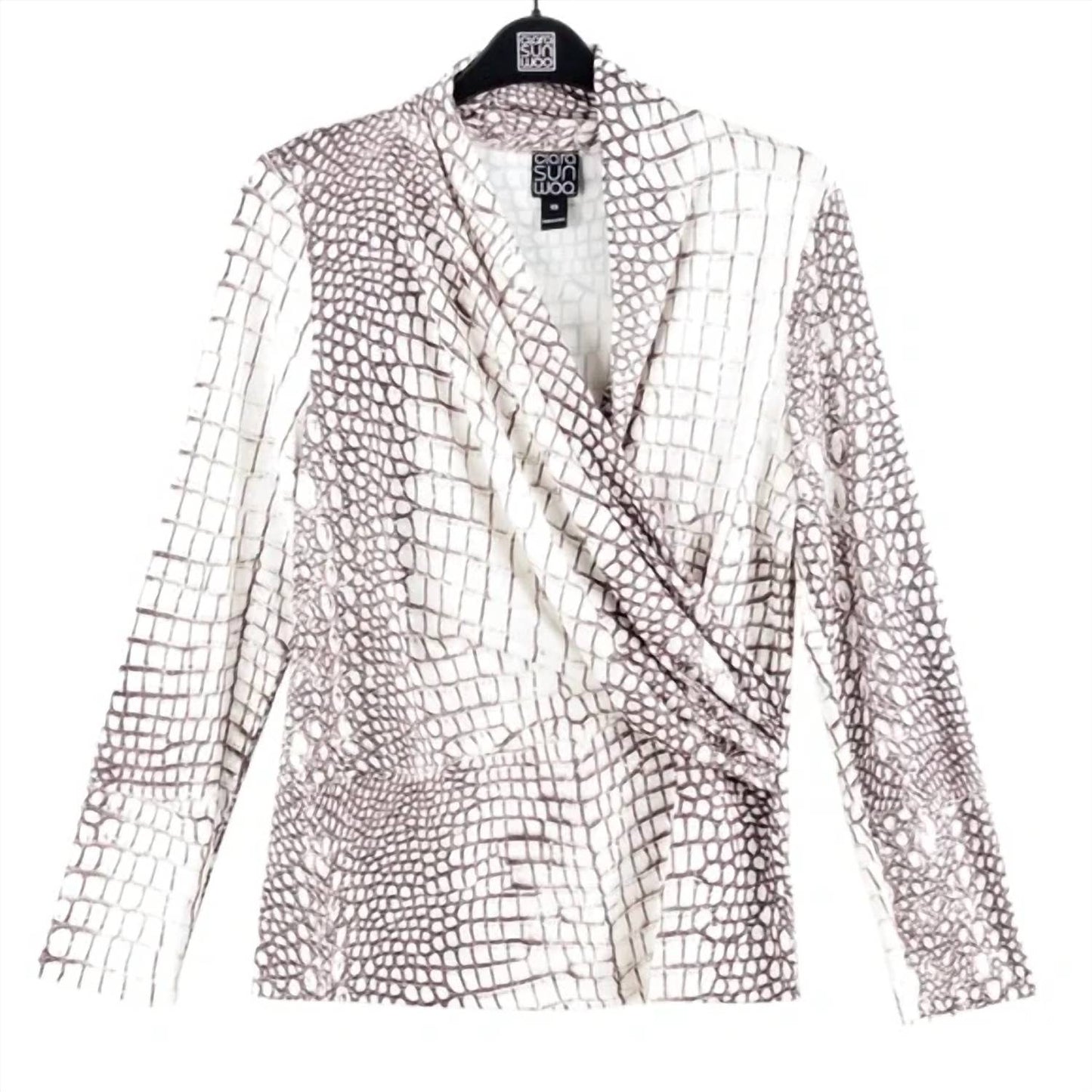 Clara Sun Woo - Shimmer Textile Draped Pleat Top