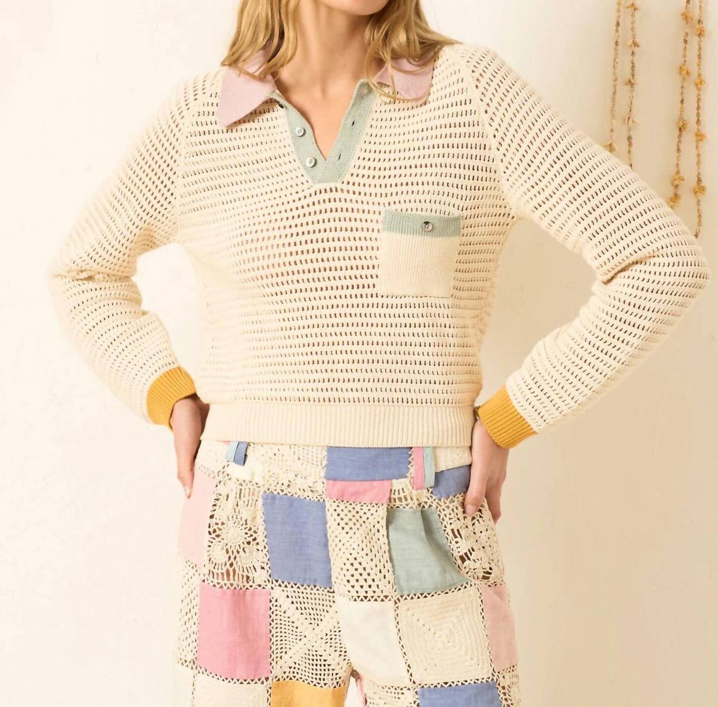 Alix Of Bohemia - Liza Sorbet Crochet Top