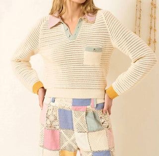 Alix Of Bohemia - Liza Sorbet Crochet Top