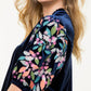 Thml - Embroidered Velvet Puff Sleeve Top