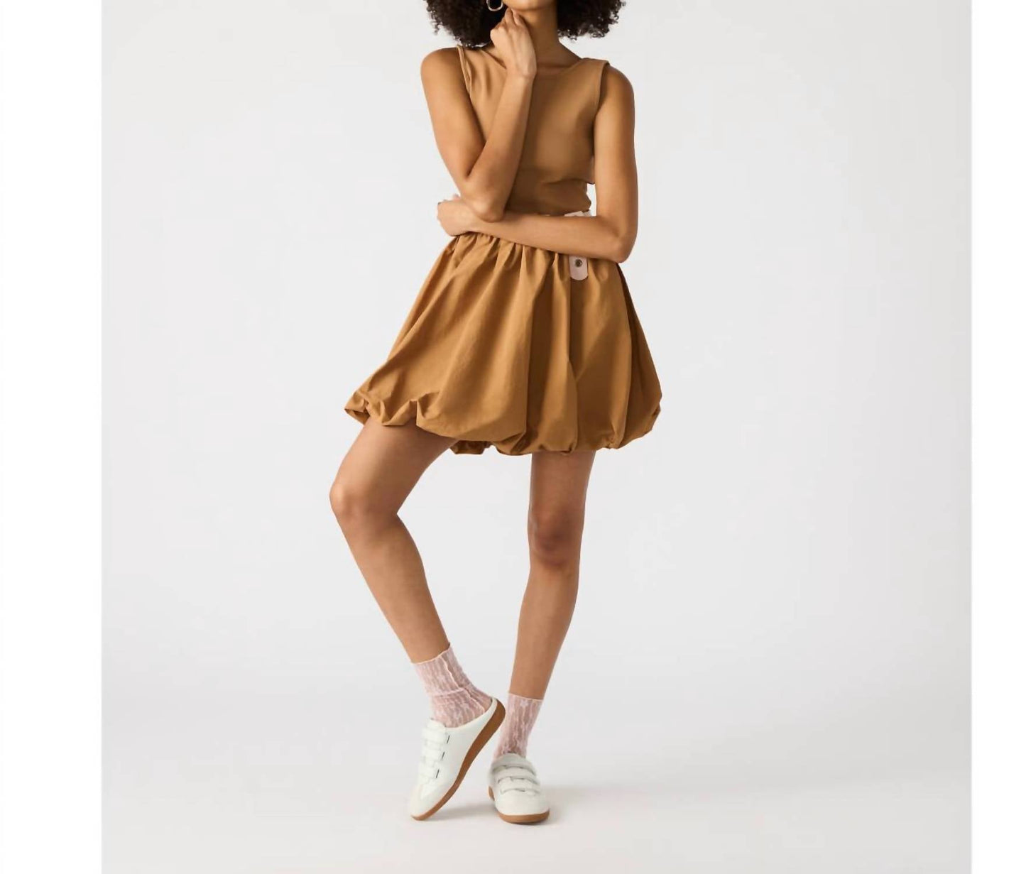 Steve Madden - Palermo Mixed Media Bubble Hem Sleeveless Dress