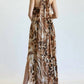 Blithe - Women's Leopard Print Criss-cross Maxi Dress