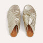Forte Forte - Women's Flat Laminated Leather Crossed Sandals