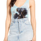 Women's Socialite Tie Dye Thong Bodysuit, Size Large - Blue/green