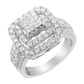14KT White Gold Diamond Cocktail Ring (1 1/2 cttw, H-I Color, SI2-I1 Clarity)