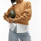 Topshop Rib Turtleneck Sweater in Camel, Size Medium