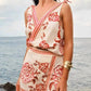 Trendsi - Printed Surplice Sleeveless Top and Skort Set