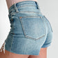 Judy Blue - Mid Rise Button Fly Distressed Shorts