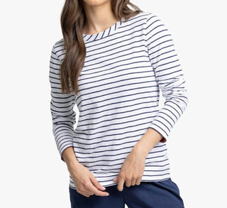 Southern Tide - Camiseta Kimmy Stripe Crewneck Manga Longa