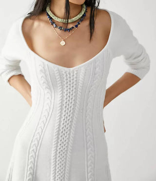 Free People - Vestido curto de suéter Small World