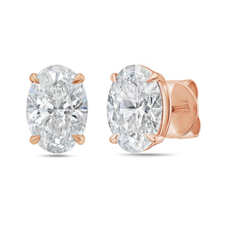 Diana M Jewels - 12.00 Cts Lab Grown Oval Cut Stud Earrings