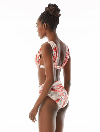 Carmen Marc Valvo - Top de biquíni floral franzido