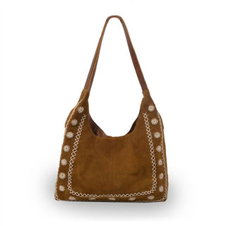 Anabaglish - Women's Phoebe Embroidered Suede Tote
