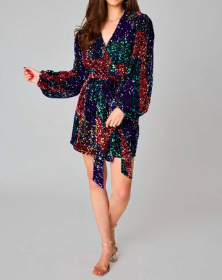 Buddylove - Adeline Sequin Wrap Dress