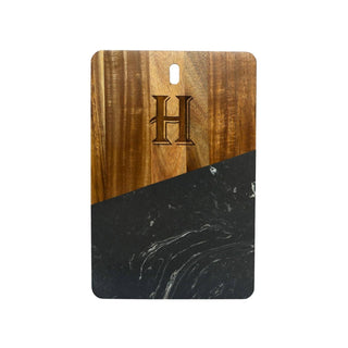 Creative Gifts International - Tabuleiro diagonal retangular em mármore e madeira de acácia