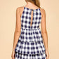 Tcec - Gingham Tiered Hem Mini Dress