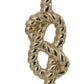 13.8x13.8x24 Gold Side Table with Rope Knot Design and White Marble Base