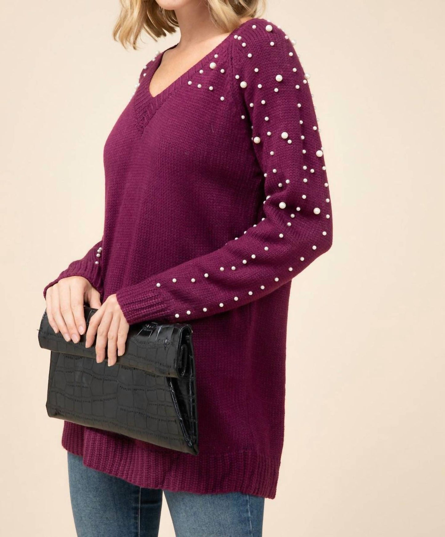 Entro - Pearl Embellished Sweater