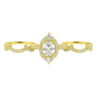 Allyanna Gifts - Women's Oval Moissanite Ring - 3 Piece Set