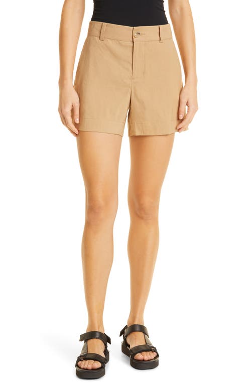 Vince Casual Linen Blend Shorts in Almond, Size 4