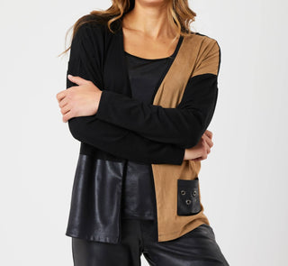 Angel Apparel - Vegan Leather Suede Cardigan