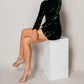 B.Right - Velvet Sequin Mini Dress With Unique Reverse Back Detail