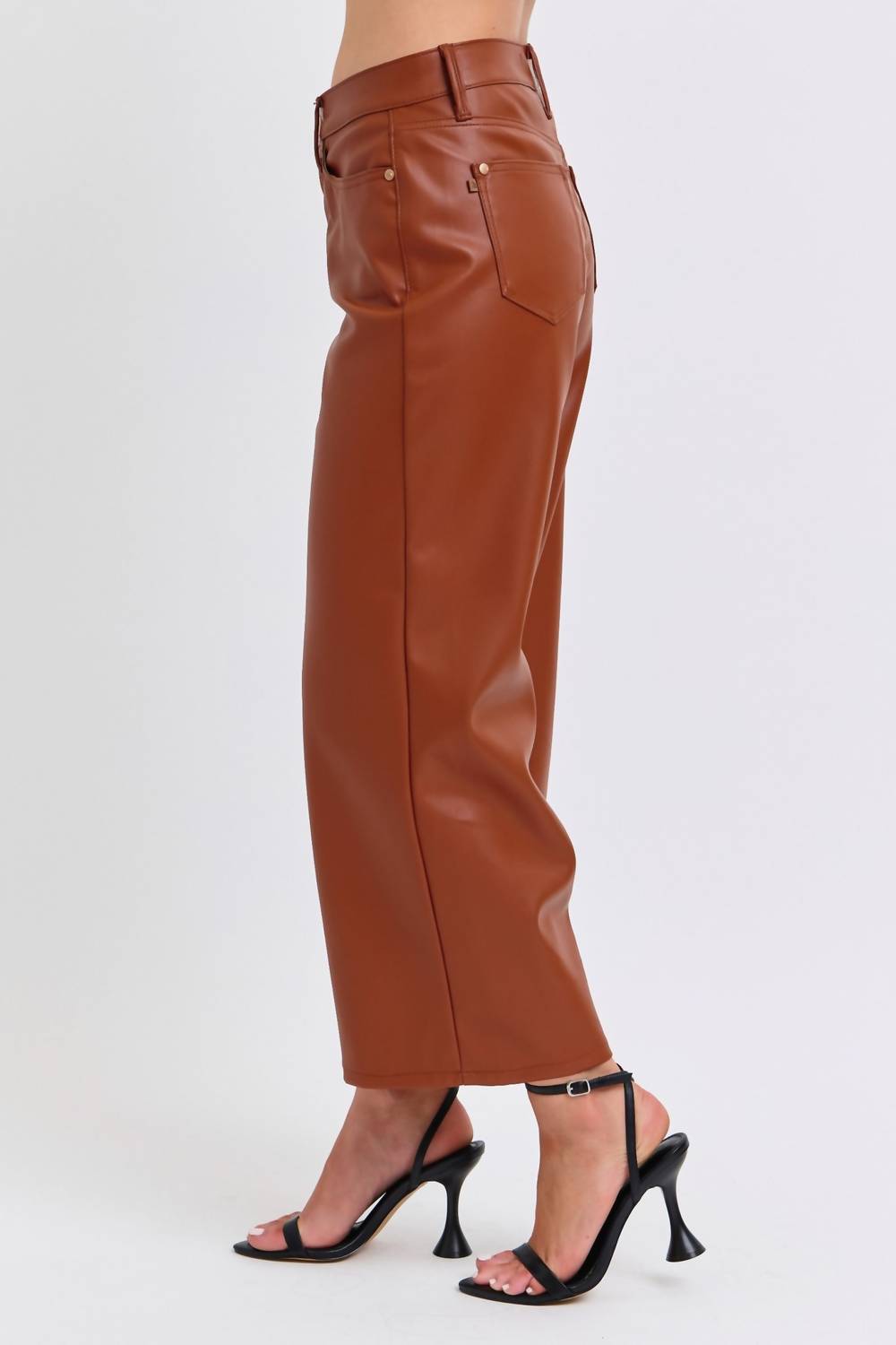 Judy Blue - High Waist Tummy Control Faux Leather Jeans