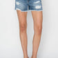 Risen - Shorts jeans desfiado com cintura alta