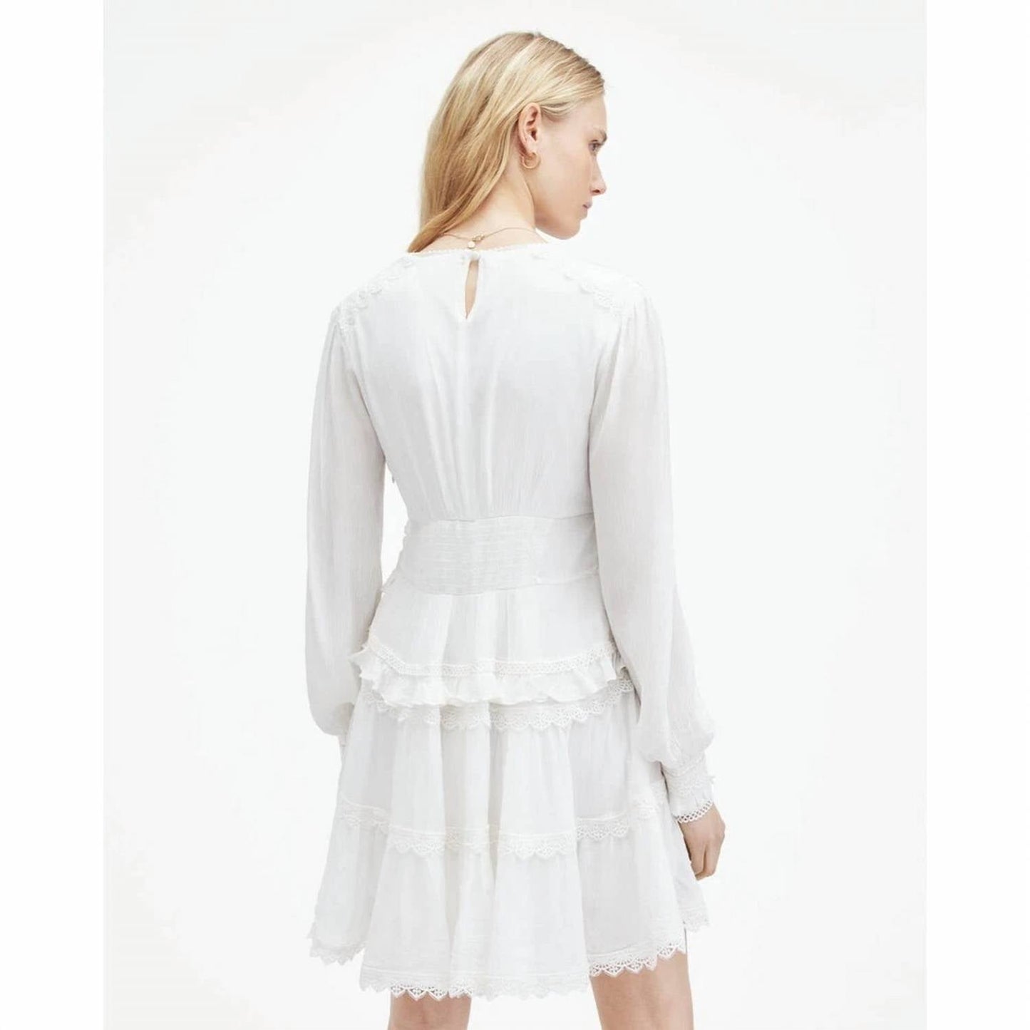 Allsaints - Zora V-neck Ruffled Mini Dress
