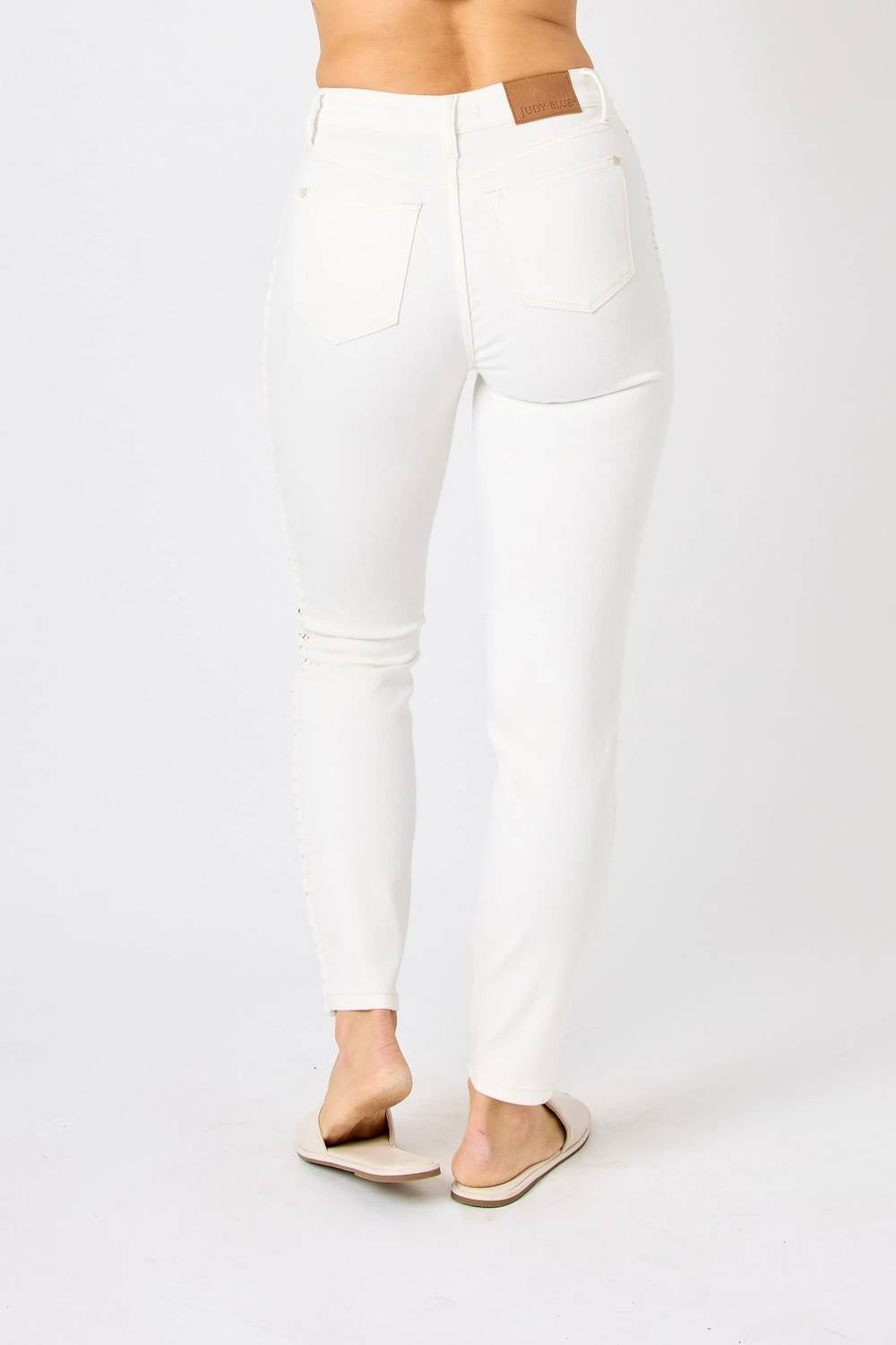 Judy Blue - Mid Rise Braided Detail Jeans