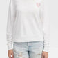 Chrldr - Foil Hearts Long Sleeve Boatneck Top