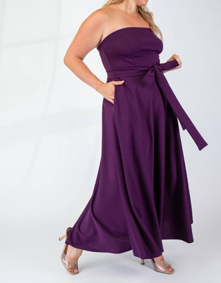 The Curve La - Plus Size Knit Tube Maxi Dress With Self Belt