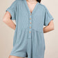 Very J - Two Tone Ribbed Knit Comfy Casual Romper