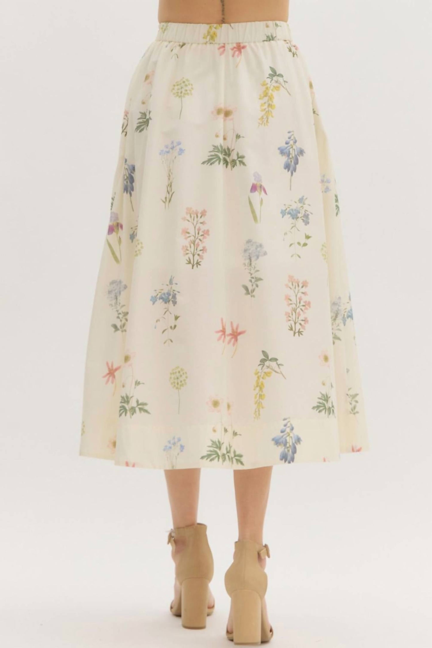 Entro - Carolina Botanic Print Midi Skirt