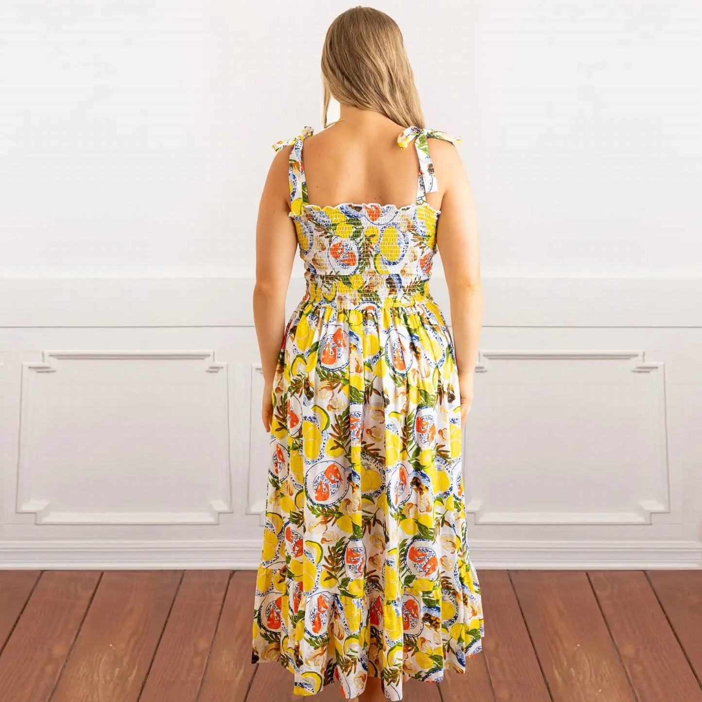 8 Oak Lane - Smocked Tie Top Maxi Dress