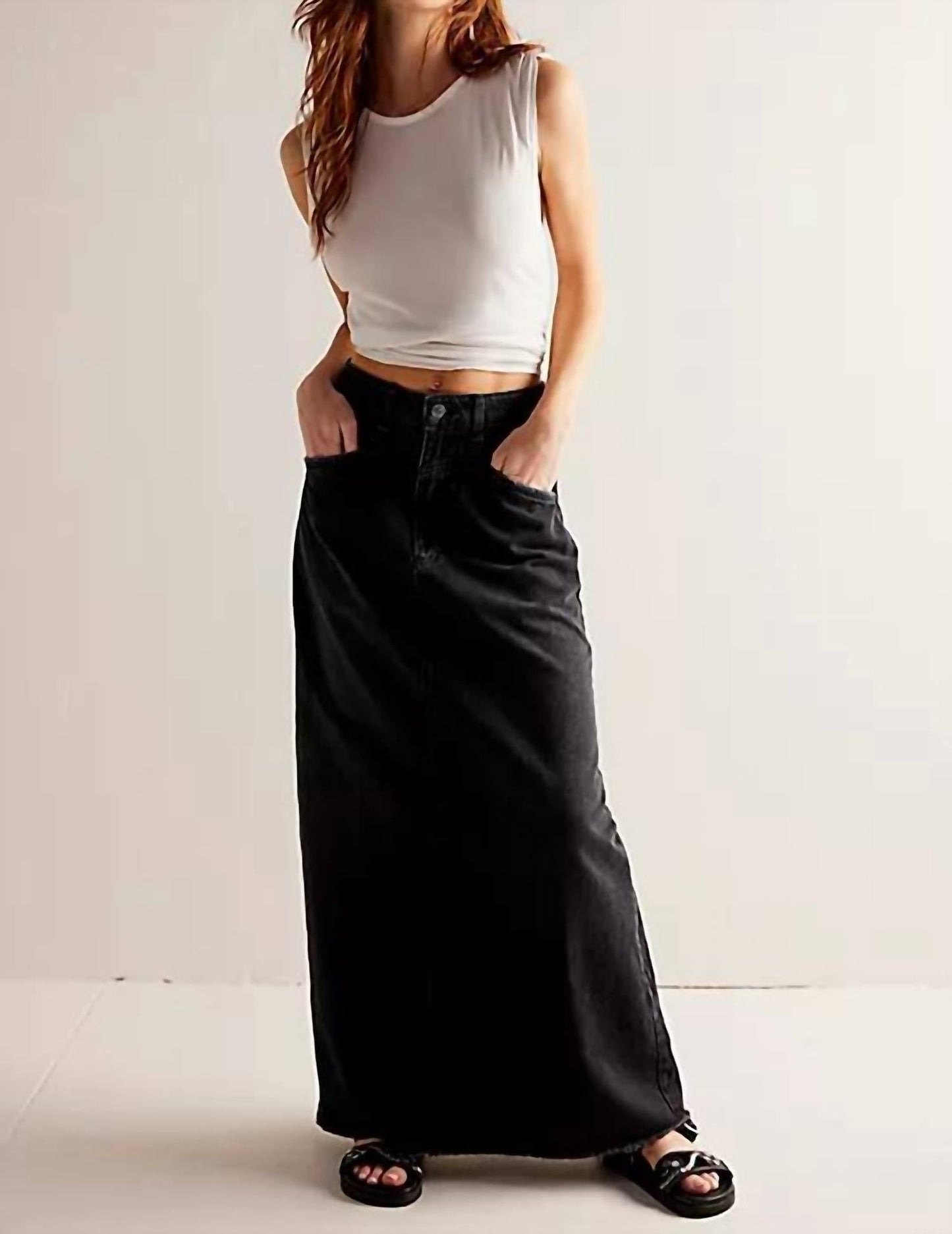 Free People - Come As You Are Denim Maxi Skirt